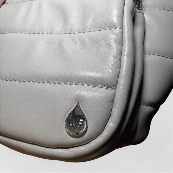 Wanderfull Puffer Water Bottle Carrier Crossbody Vegan Leather Gray EUC Fitness - Picture 4 of 7